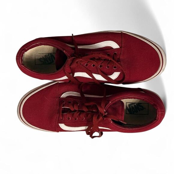 Vans Men's Red and Burgundy Trainers - Picture 5 of 5